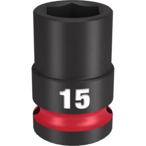 Milwaukee Shockwave 15 mm X 1/2 in. drive Metric/SAE 6 Point Standard Impact Socket - Image 2