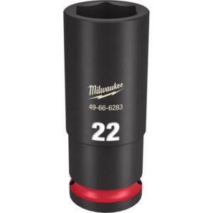 Milwaukee Shockwave 22 mm X 1/2 in. drive Metric/SAE 6 Point Deep Impact Socket - Image 2