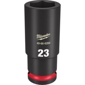 Milwaukee Shockwave 23 mm X 1/2 in. drive Metric/SAE 6 Point Deep Impact Socket - Image 2