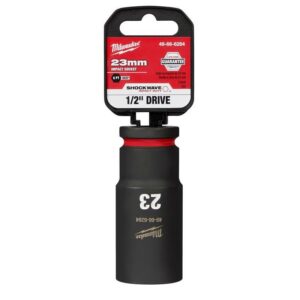 Milwaukee Shockwave 23 mm X 1/2 in. drive Metric/SAE 6 Point Deep Impact Socket