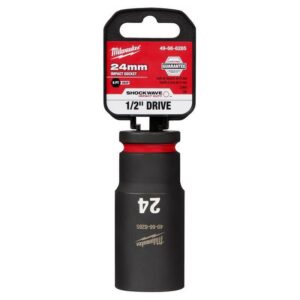 Milwaukee Shockwave 24 mm X 1/2 in. drive Metric/SAE 6 Point Deep Impact Socket