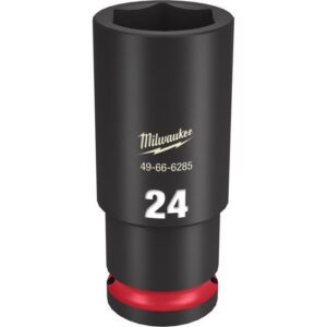 Milwaukee Shockwave 24 mm X 1/2 in. drive Metric/SAE 6 Point Deep Impact Socket - Image 2