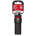 Milwaukee Shockwave 17 mm X 1/2 in. drive Metric/SAE 6 Point Deep Impact Socket