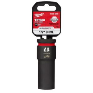 Milwaukee Shockwave 17 mm X 1/2 in. drive Metric/SAE 6 Point Deep Impact Socket