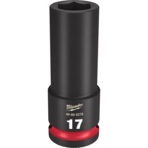 Milwaukee Shockwave 17 mm X 1/2 in. drive Metric/SAE 6 Point Deep Impact Socket - Image 2