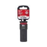 Milwaukee Shockwave 18 mm X 1/2 in. drive Metric/SAE 6 Point Deep Impact Socket