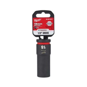 Milwaukee Shockwave 18 mm X 1/2 in. drive Metric/SAE 6 Point Deep Impact Socket