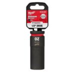 Milwaukee SHOCKWAVE 20 mm X 1/2 in. drive Metric/SAE 6 Point Deep Impact Socket