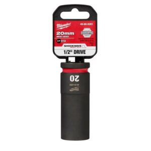 Milwaukee SHOCKWAVE 20 mm X 1/2 in. drive Metric/SAE 6 Point Deep Impact Socket