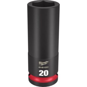 Milwaukee SHOCKWAVE 20 mm X 1/2 in. drive Metric/SAE 6 Point Deep Impact Socket - Image 2