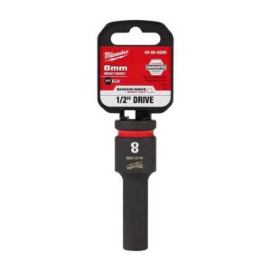 Milwaukee SHOCKWAVE 8 mm X 1/2 in. drive Metric 6 Point Deep Impact Socket
