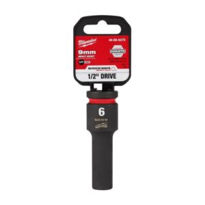 Milwaukee Shockwave 9 mm X 1/2 in. drive Metric 6 Point Deep Impact Socket