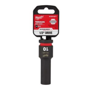 Milwaukee Shockwave 10 mm X 1/2 in. drive Metric 6 Point Deep Impact Socket