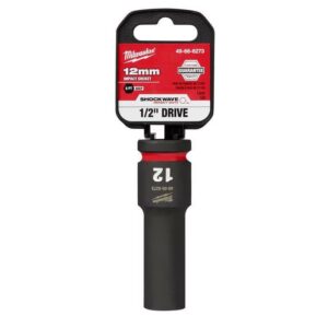 Milwaukee Shockwave 12 mm X 1/2 in. drive Metric 6 Point Deep Impact Socket
