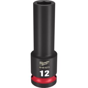 Milwaukee Shockwave 12 mm X 1/2 in. drive Metric 6 Point Deep Impact Socket - Image 2