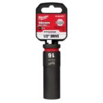 Milwaukee SHOCKWAVE 16 mm X 1/2 in. drive Metric 6 Point Deep Impact Socket