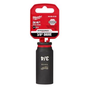 Milwaukee Shockwave 3/4 in. X 3/8 in. drive SAE 6 Point Deep Impact Socket