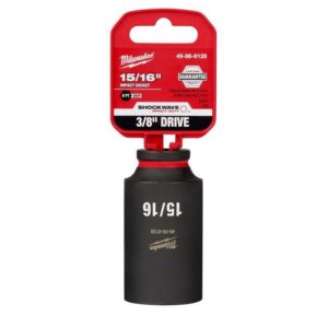 Milwaukee Shockwave 15/16 in. X 3/8 in. drive SAE 6 Point Deep Impact Socket