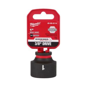 Milwaukee Shockwave 1 in. X 3/8 in. drive SAE 6 Point Standard Impact Socket