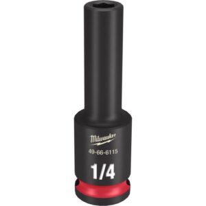 Milwaukee Shockwave 1/4 in. X 3/8 in. drive SAE 6 Point Deep Impact Socket - Image 2