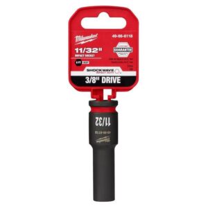 Milwaukee SHOCKWAVE 11/32 in. X 3/8 in. drive SAE 6 Point Deep Impact Socket