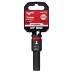 Milwaukee Shockwave 7 mm X 3/8 in. drive Metric 6 Point Deep Impact Socket