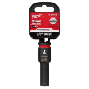 Milwaukee Shockwave 7 mm X 3/8 in. drive Metric 6 Point Deep Impact Socket