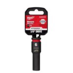 Milwaukee Shockwave 9 mm X 3/8 in. drive Metric 6 Point Deep Impact Socket