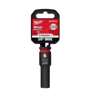 Milwaukee Shockwave 9 mm X 3/8 in. drive Metric 6 Point Deep Impact Socket