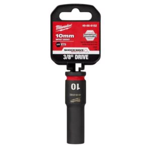 Milwaukee Shockwave 10 mm X 3/8 in. drive Metric 6 Point Deep Impact Socket