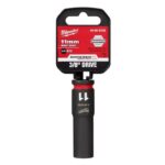 Milwaukee Shockwave 11 mm X 3/8 in. drive Metric 6 Point Deep Impact Socket
