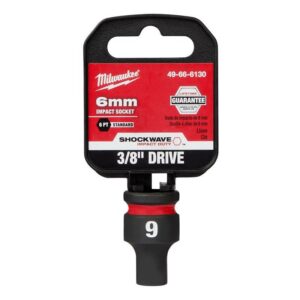 Milwaukee Shockwave 6 mm X 3/8 in. drive Metric/SAE 6 Point Standard Impact Socket
