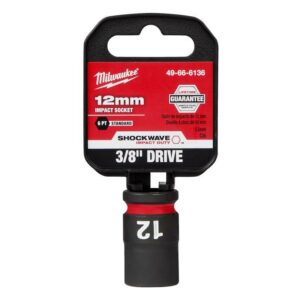 Milwaukee Shockwave 12 mm X 3/8 in. drive Metric/SAE 6 Point Standard Impact Socket