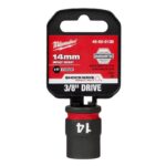 Milwaukee Shockwave 14 mm X 3/8 in. drive Metric/SAE 6 Point Standard Impact Socket