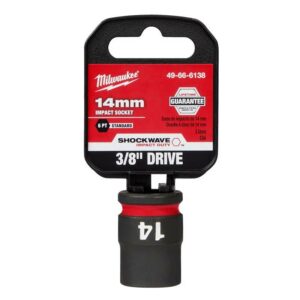 Milwaukee Shockwave 14 mm X 3/8 in. drive Metric/SAE 6 Point Standard Impact Socket