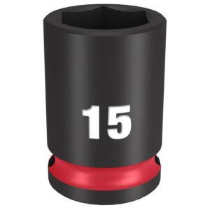 Milwaukee Shockwave 15 ml X 3/8 in. drive Metric/SAE 6 Point Standard Impact Socket