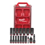 Milwaukee Shockwave 3/8 in. drive Metric 6 Point Impact Rated Socket Set 19 pc