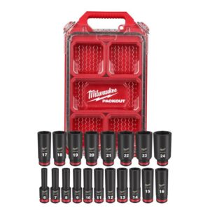 Milwaukee Shockwave 1/2 in. drive SAE 6 Point Deep Impact Socket Set - Image 2