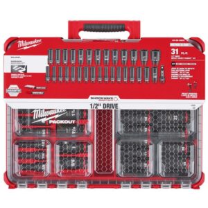 Milwaukee Shockwave 1/2 in. drive Metric/SAE 6 Point Deep Impact Socket Set - Image 2