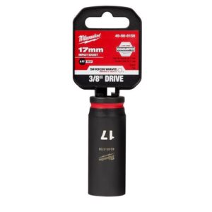 Milwaukee Shockwave 17 mm X 3/8 in. drive Metric 6 Point Deep Impact Socket