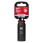 Milwaukee Shockwave 18 mm drive X 3/8 in. drive Metric 6 Point Deep Impact Socket