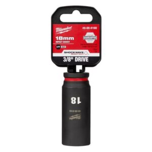 Milwaukee Shockwave 18 mm drive X 3/8 in. drive Metric 6 Point Deep Impact Socket