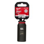 Milwaukee SHOCKWAVE 19 mm X 3/8 in. drive Metric 6 Point Deep Impact Socket