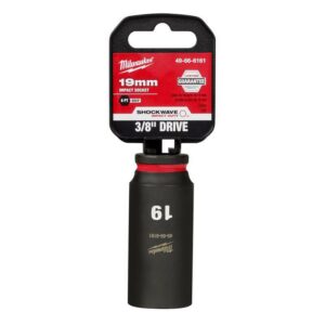 Milwaukee SHOCKWAVE 19 mm X 3/8 in. drive Metric 6 Point Deep Impact Socket