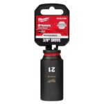 Milwaukee Shockwave 21 mm X 3/8 in. drive Metric 6 Point Deep Impact Socket