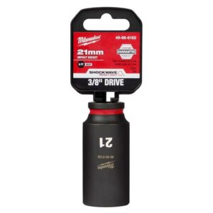 Milwaukee Shockwave 21 mm X 3/8 in. drive Metric 6 Point Deep Impact Socket