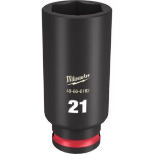 Milwaukee Shockwave 21 mm X 3/8 in. drive Metric 6 Point Deep Impact Socket - Image 2