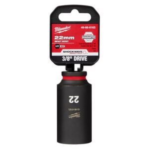 Milwaukee Shockwave 22 mm X 3/8 in. drive Metric 6 Point Deep Impact Socket