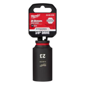 Milwaukee Shockwave 23 mm X 3/8 in. drive Metric 6 Point Deep Impact Socket