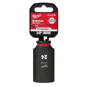 Milwaukee Shockwave 24 mm X 3/8 in. drive Metric 6 Point Deep Impact Socket